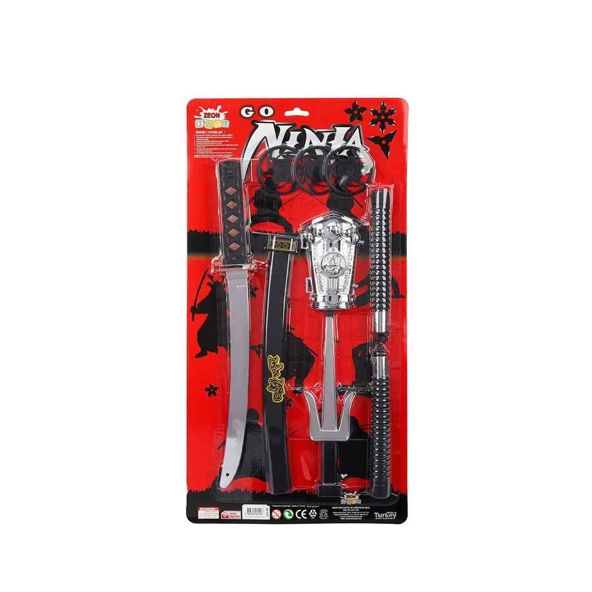 Mınçıka, Ninja Kılıcı, Ninja Hançeri, Ninja Yıldızı Oyun Seti Nançaku, Ninja Yıldızı, Kılıcı ve Bıçağı